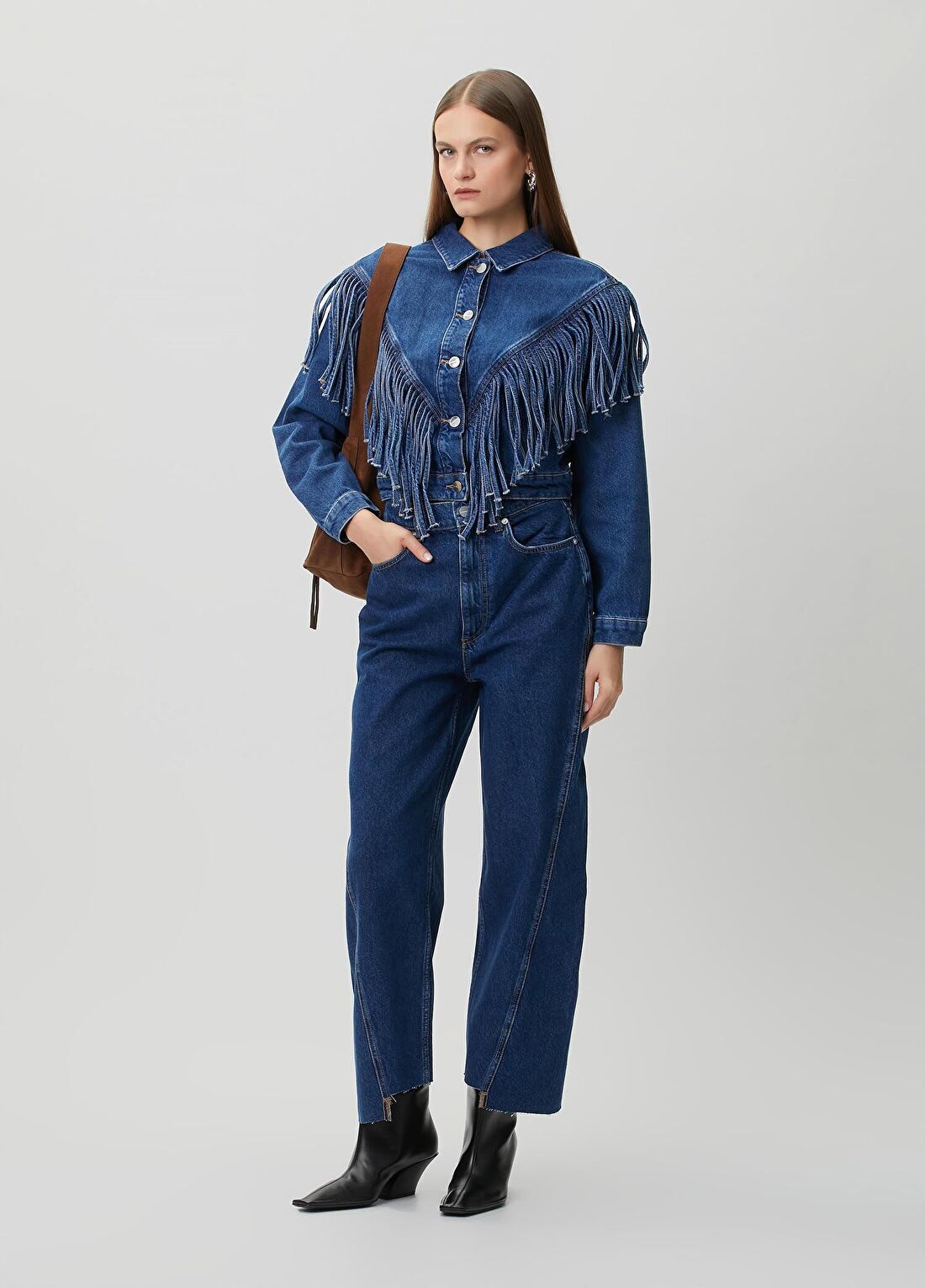 AllSaints Fox Koyu Mavi Jean Pantolon
