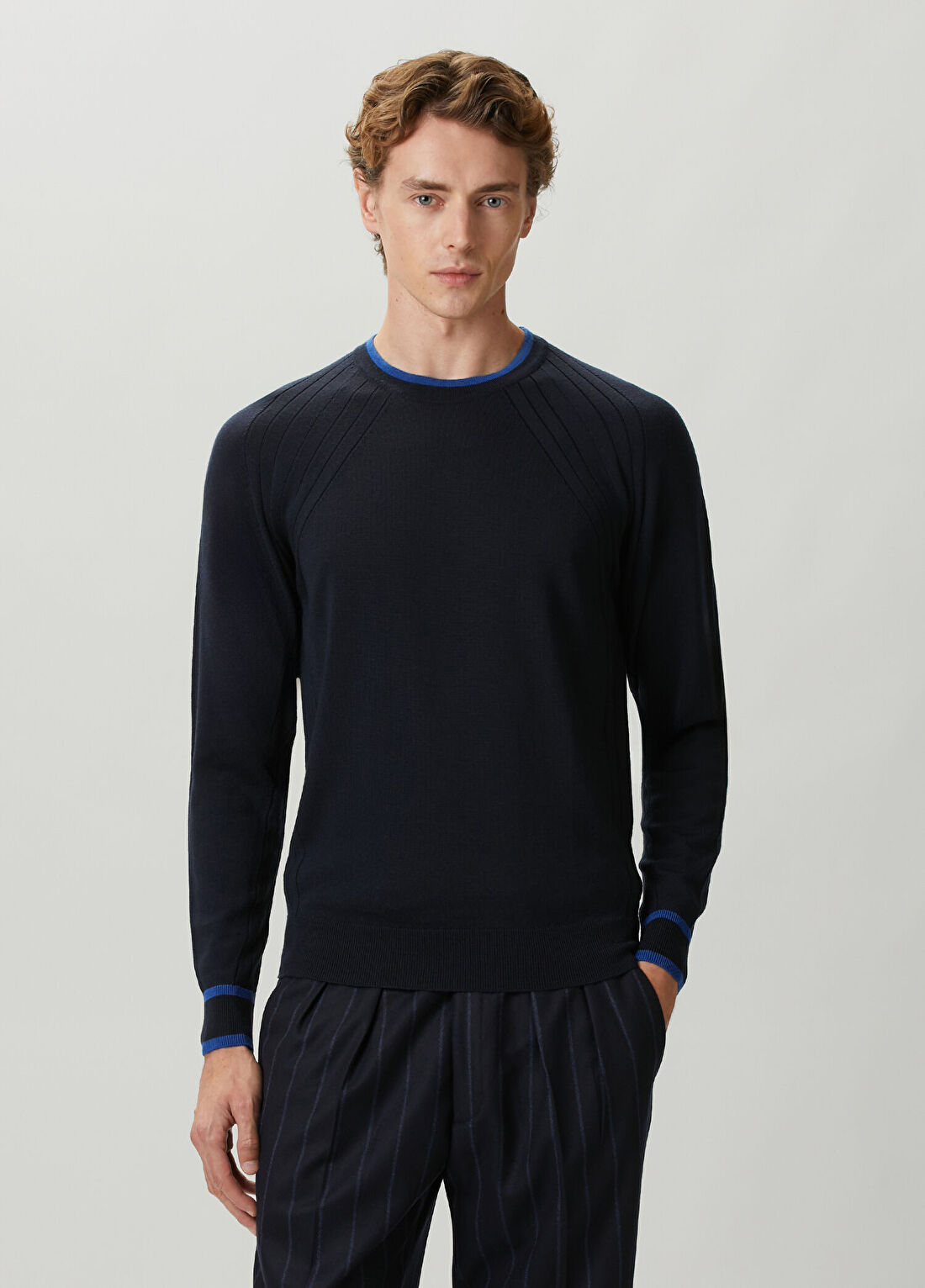 John Smedley Dean Lacivert Yün Kazak