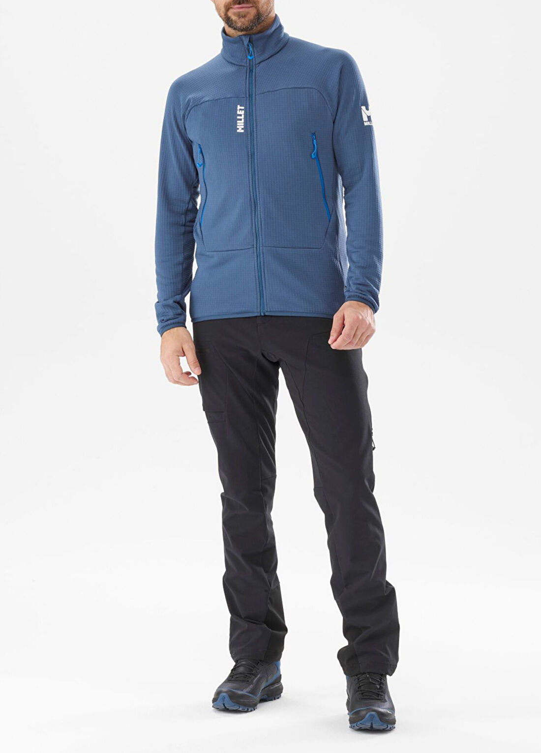 Millet Fuison Grid Mavi Tam Fermuar Polartec® Erkek Polar MIV9465 MIV.N0395 görsel 2