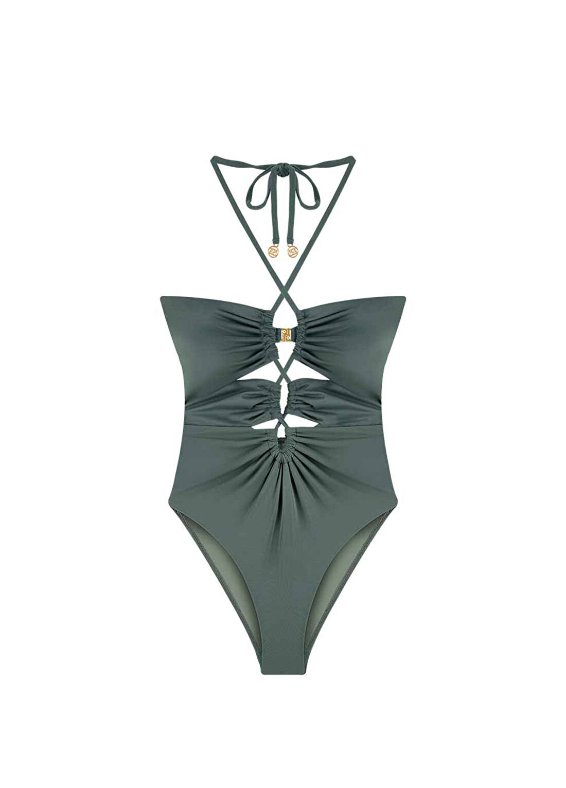 Bia Swimwear Verona Dark Sage Asimetrik Boyundan Bağlamalı Kadın Mayo