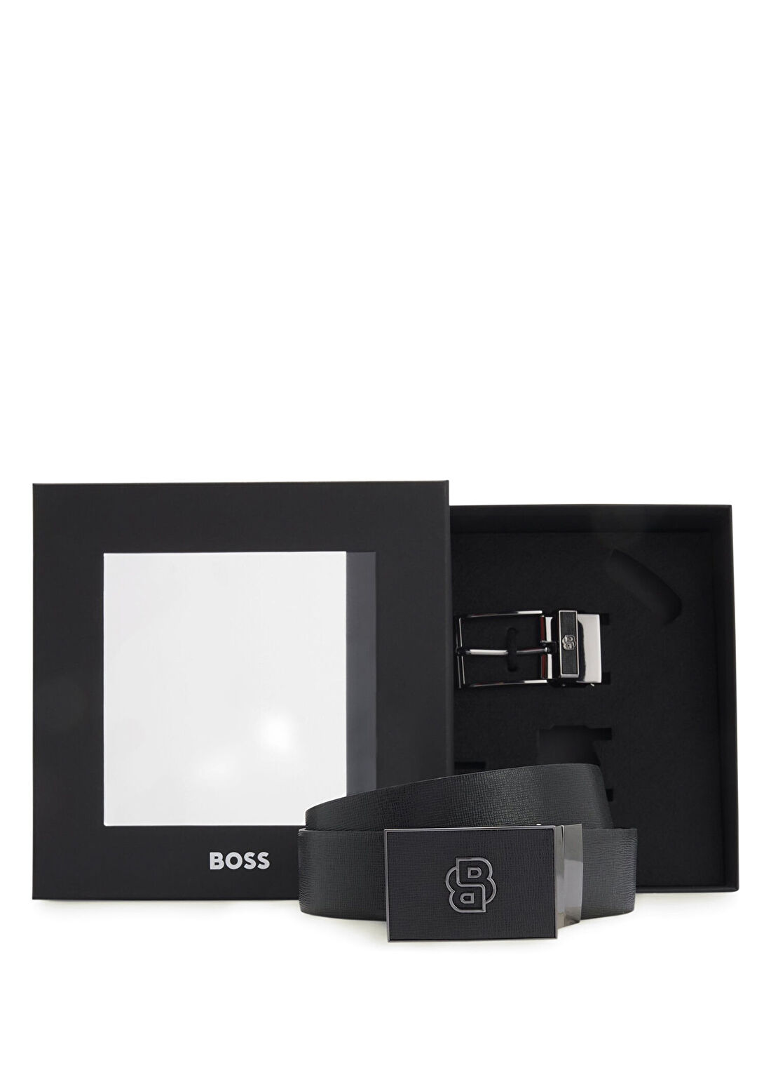 Boss Siyah Erkek Deri Kemer görsel 3
