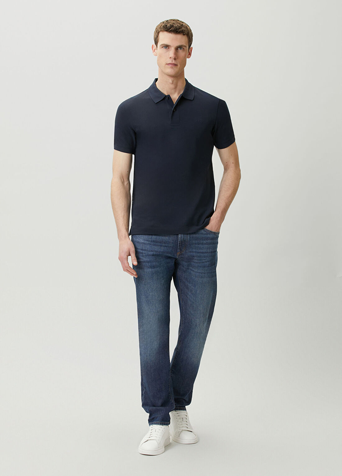 Boss Lacivert Polo T-shirt görsel 2