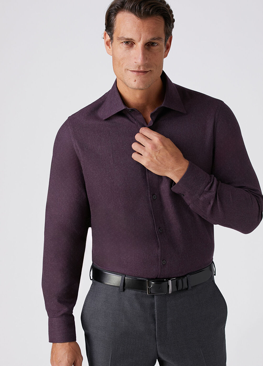 Beymen Collection Comfort Fit Mürdüm Klasik Yaka Gömlek görsel 2
