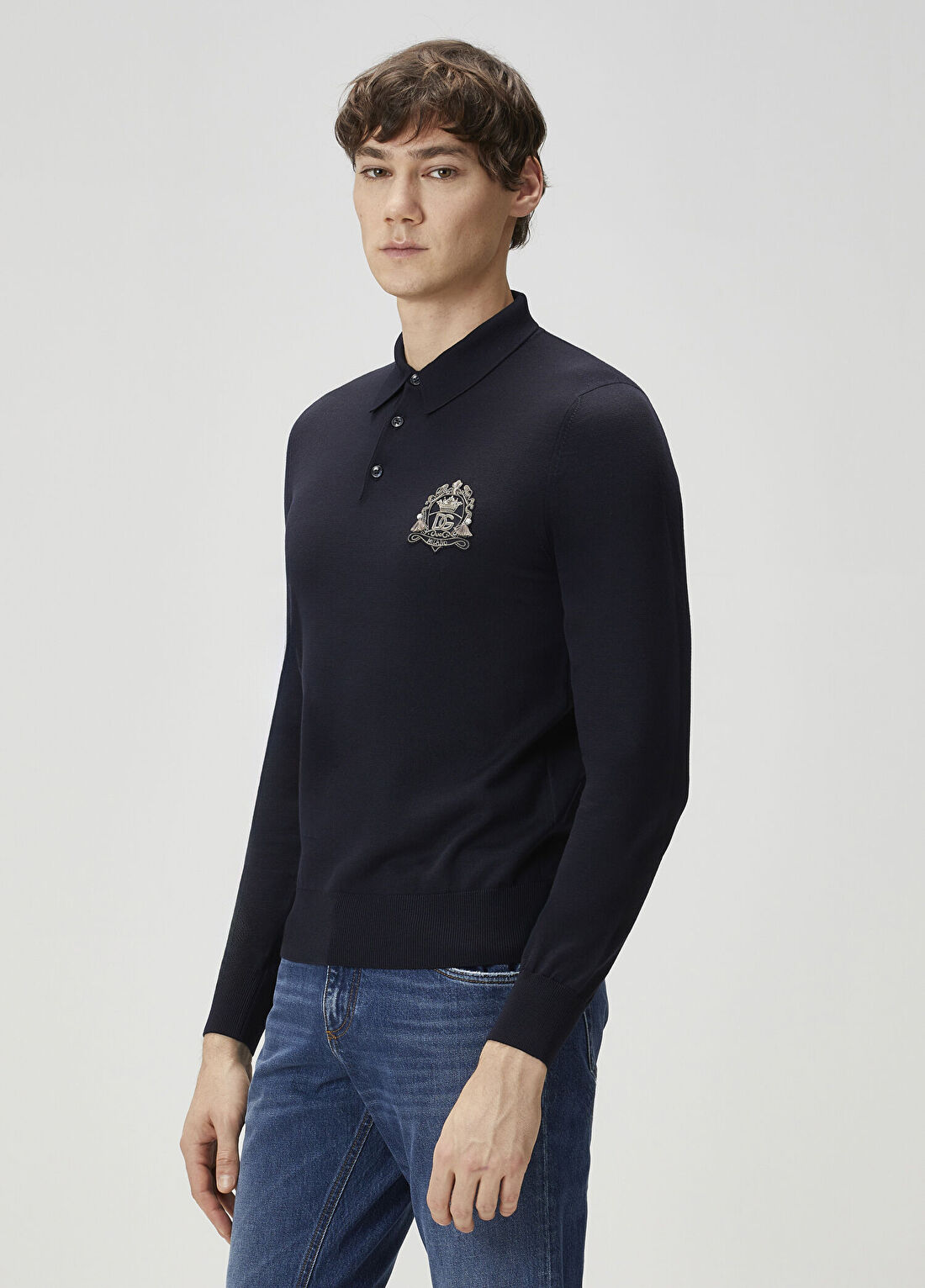 Dolce&Gabbana Lacivert Polo Yaka Triko görsel 3