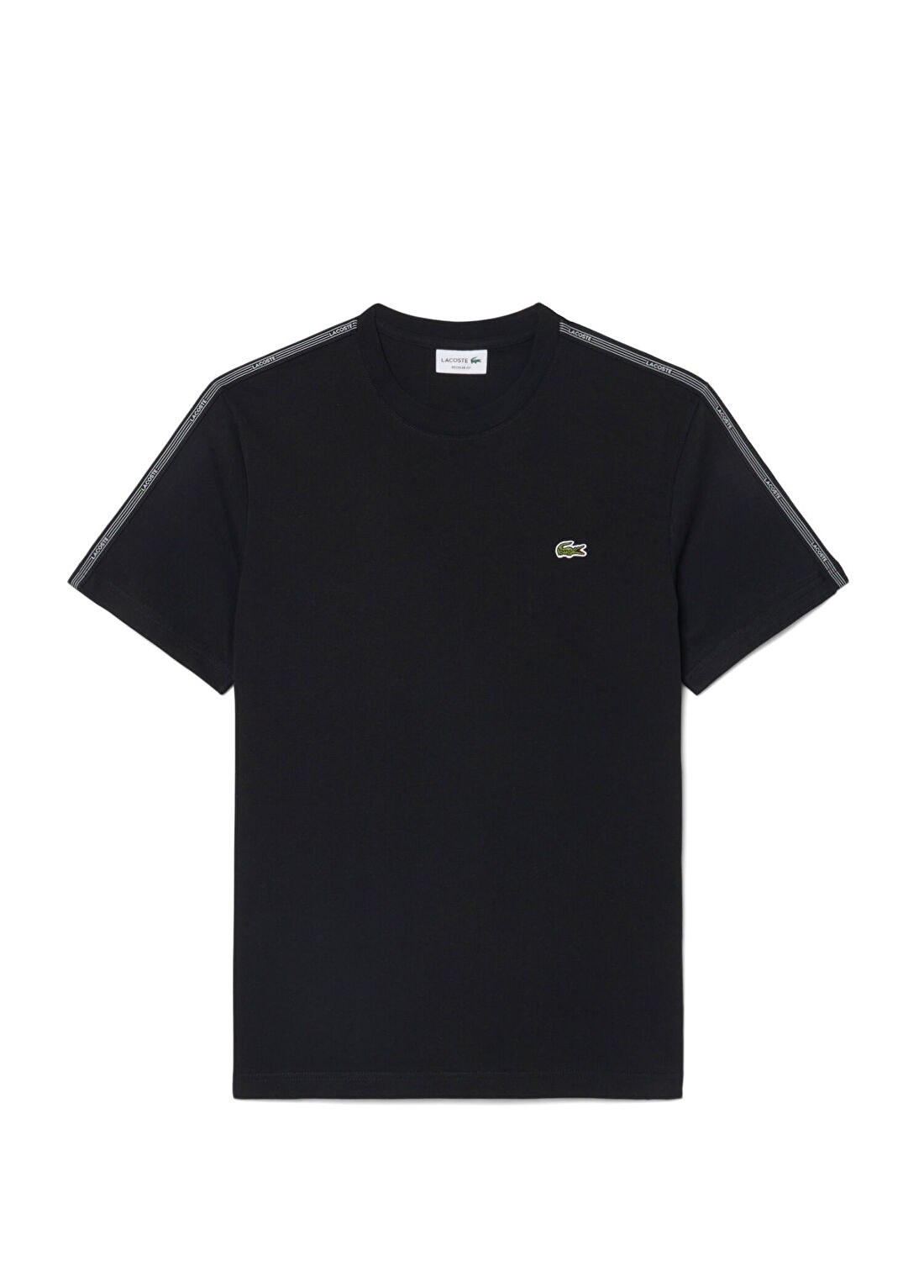 Lacoste Erkek Regular Fit Bisiklet Yaka Siyah T-Shirt görsel 4