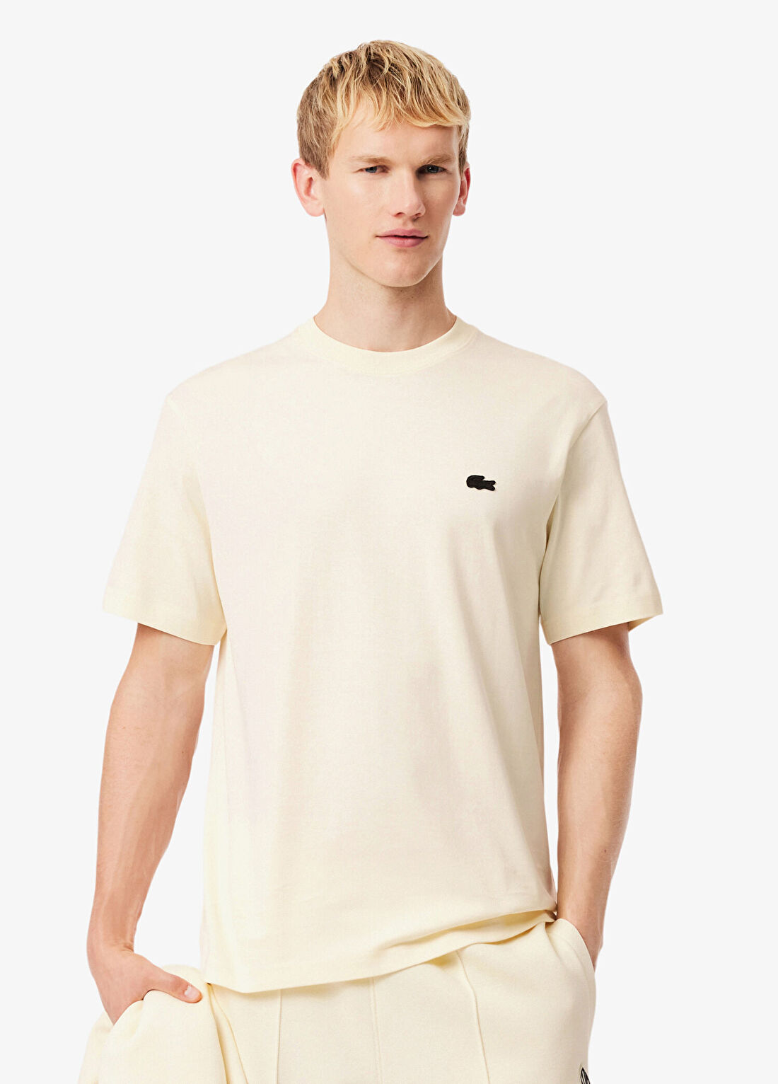 Lacoste Sarı Bisiklet Yaka Classic Fit Kısa Kollu Erkek T-Shirt