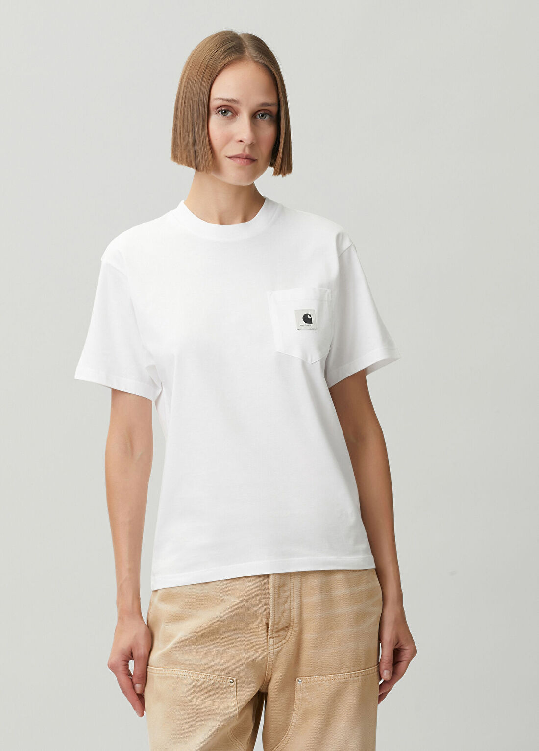 Carhartt WIP Beyaz Cep Detaylı T-shirt