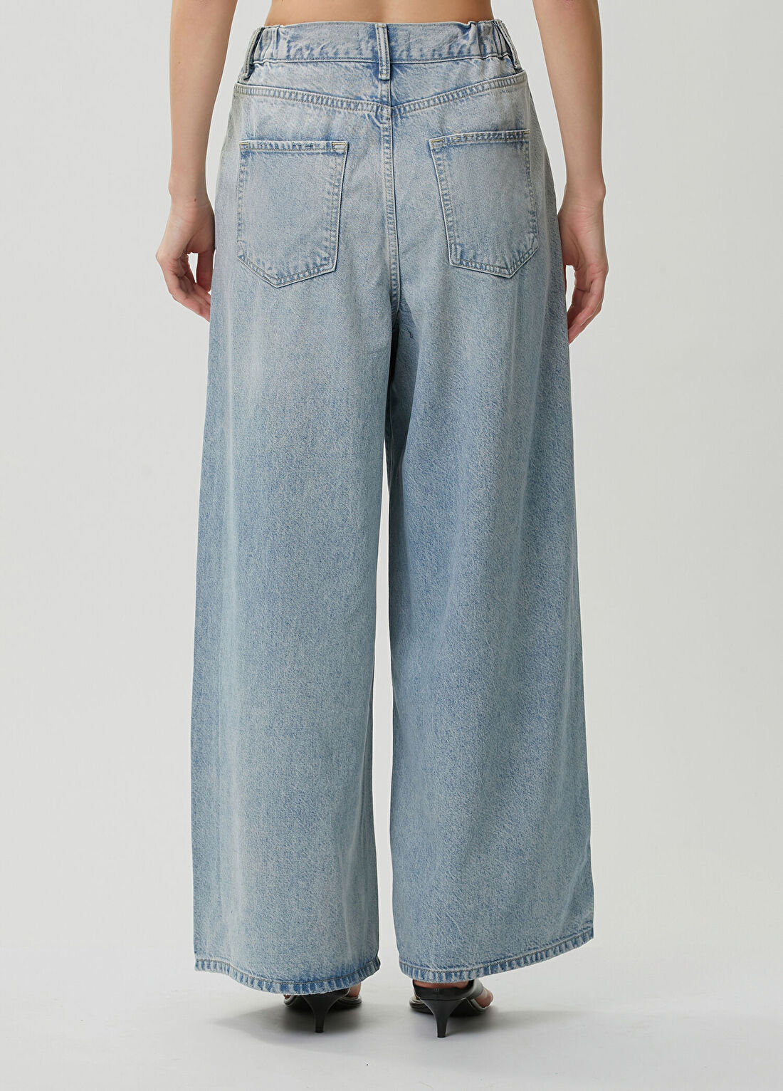 AllSaints Haze Wide Leg Mavi Jean Pantolon görsel 4