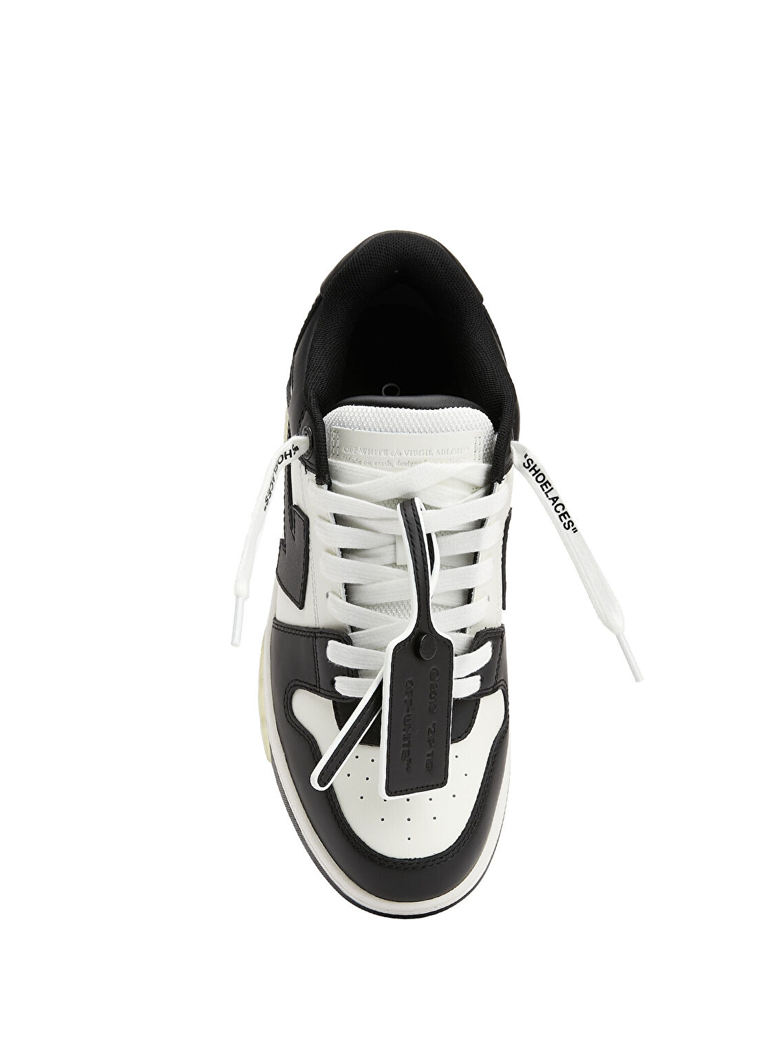 Off-White Siyah Beyaz Kadın Deri Sneaker görsel 4