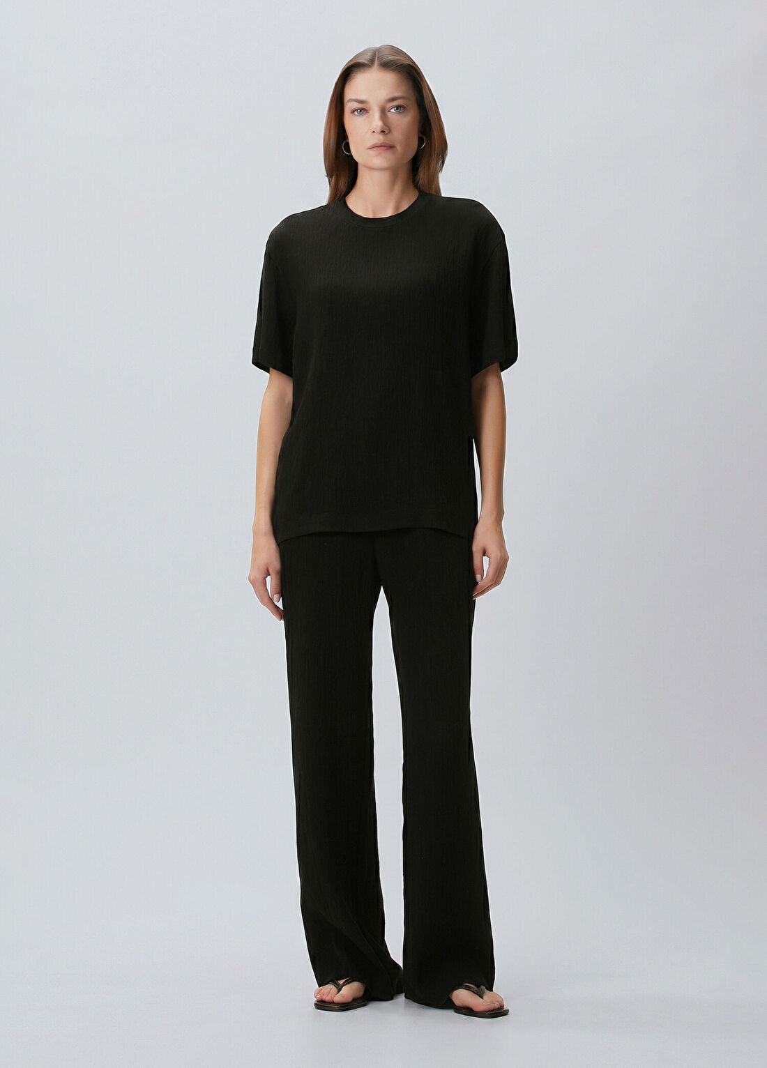 Beymen Collection Siyah Crushlı Jersey Pantolon
