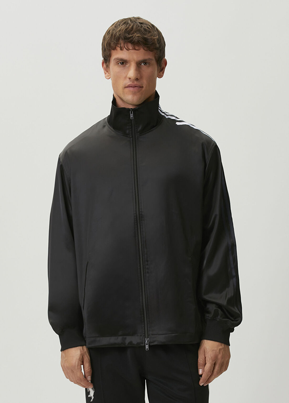 Y-3 Satin Gradient 3-Stripes Siyah Sweatshirt