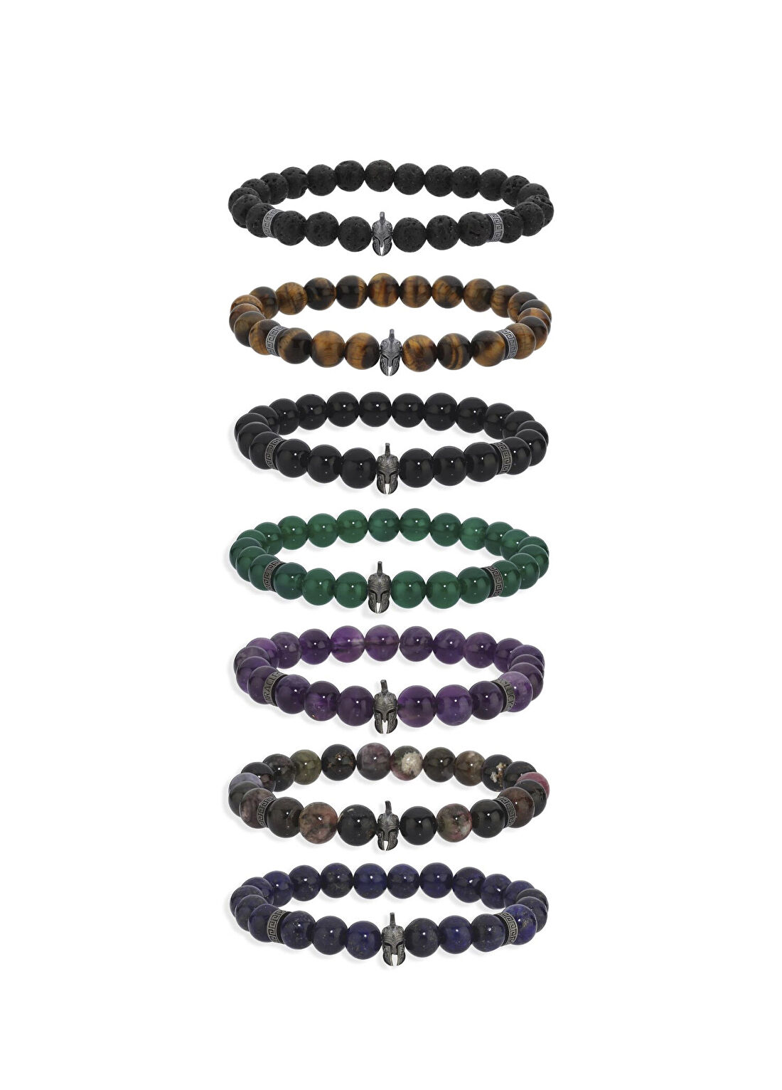 Melie Jewelry Helmet 925 Ayar Gümüş Kaplangözü Erkek Bileklik görsel 2