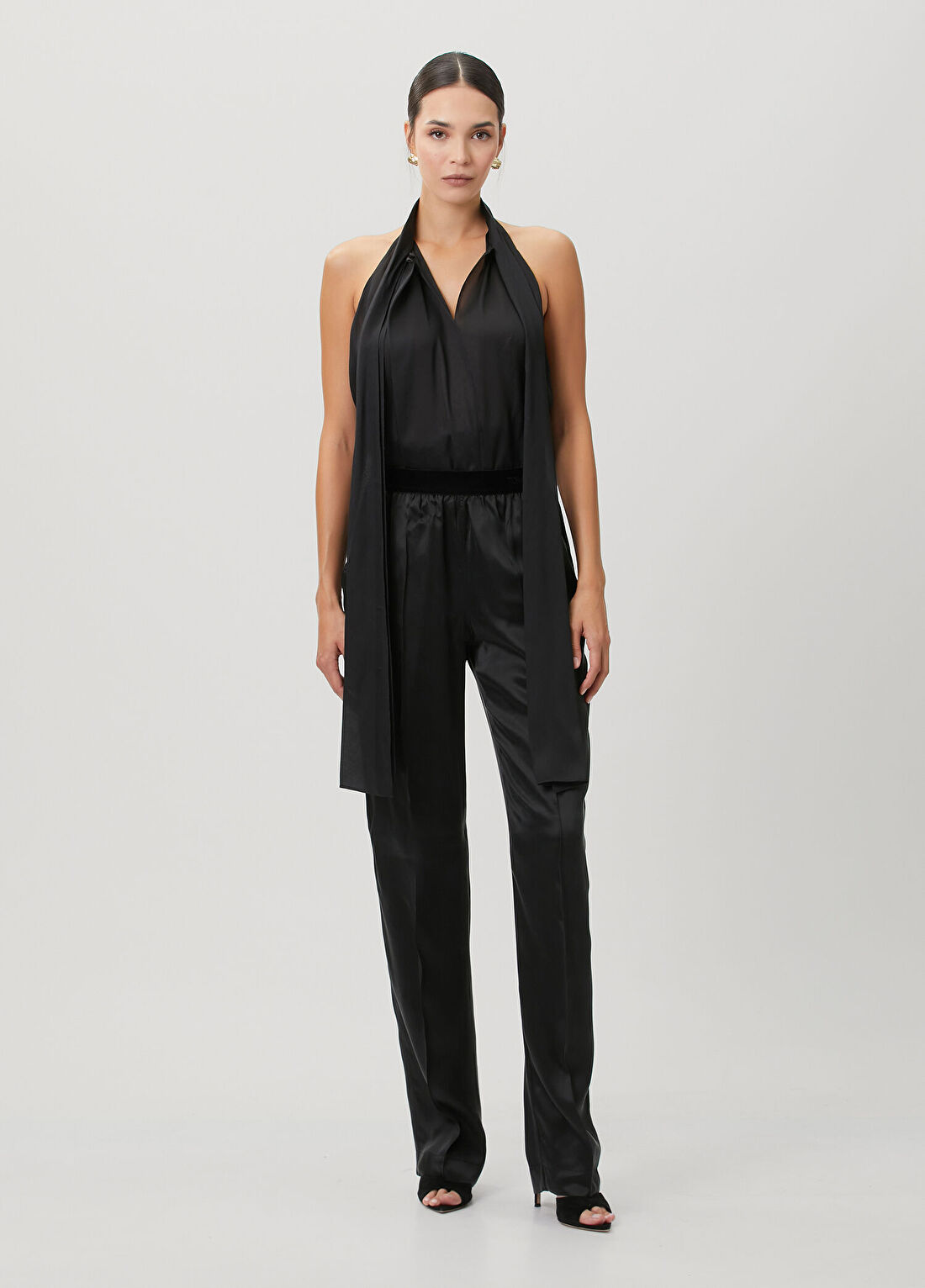 Tom Ford Siyah İpek Saten Pijama Pantolon
