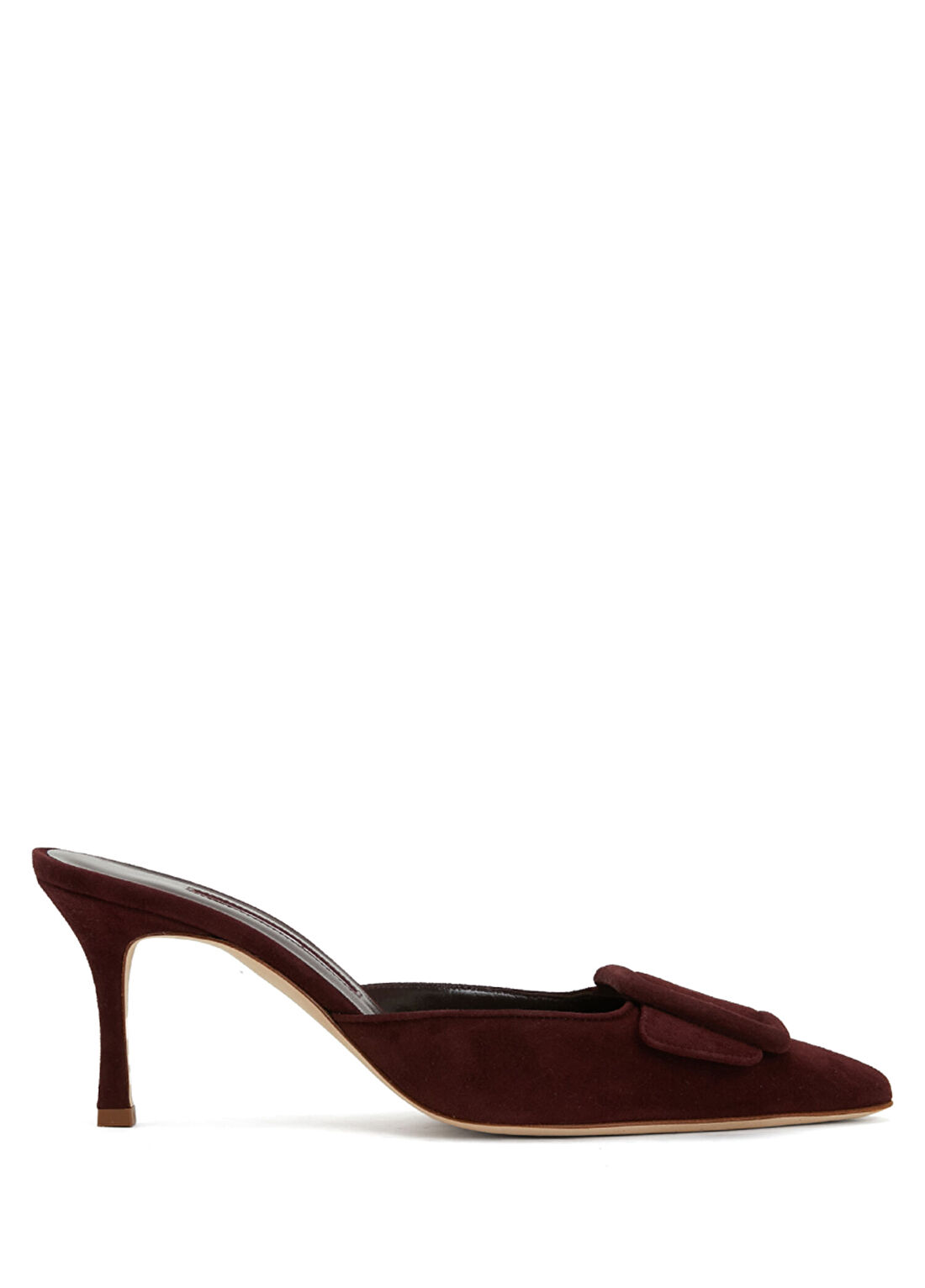 Manolo Blahnik Maysale Bordo Kadın Süet Terlik