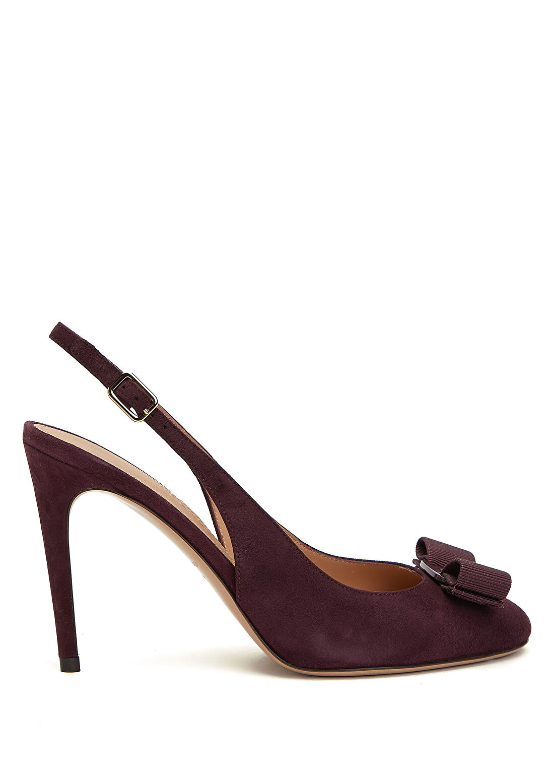 Ferragamo Vibily Mürdüm Süet Topuklu Ayakkabı