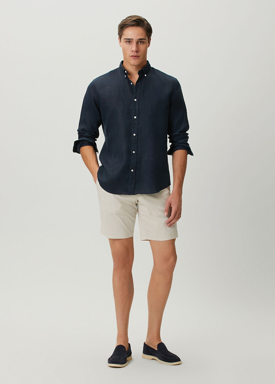 Bluemint Regular Fit Ace II Bej Bermuda