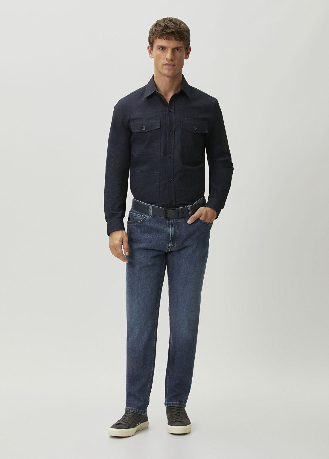 Isaia Lacivert Jean Pantolon