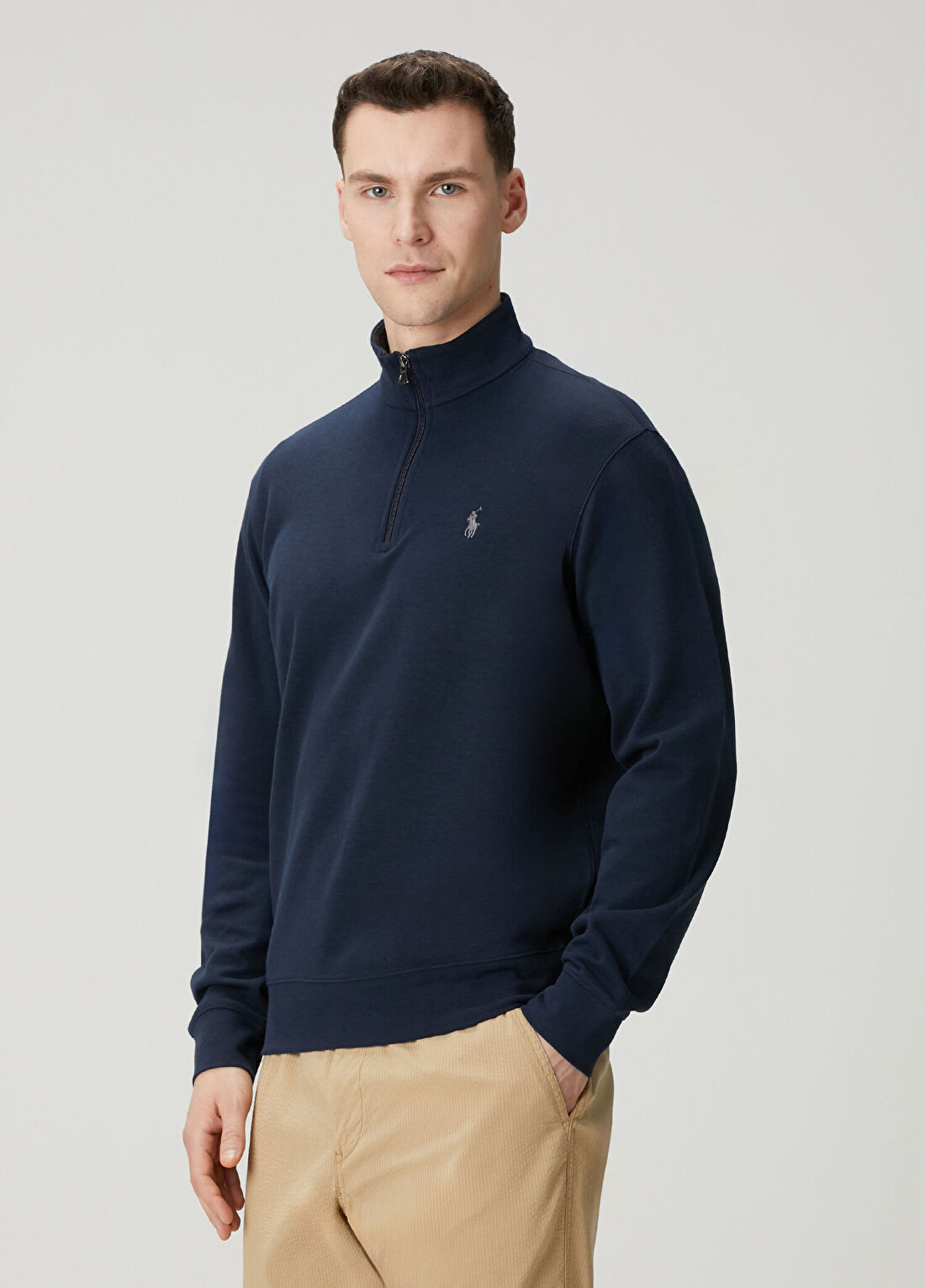 Polo Ralph Lauren Lacivert Yakası Fermuarlı Sweatshirt görsel 3