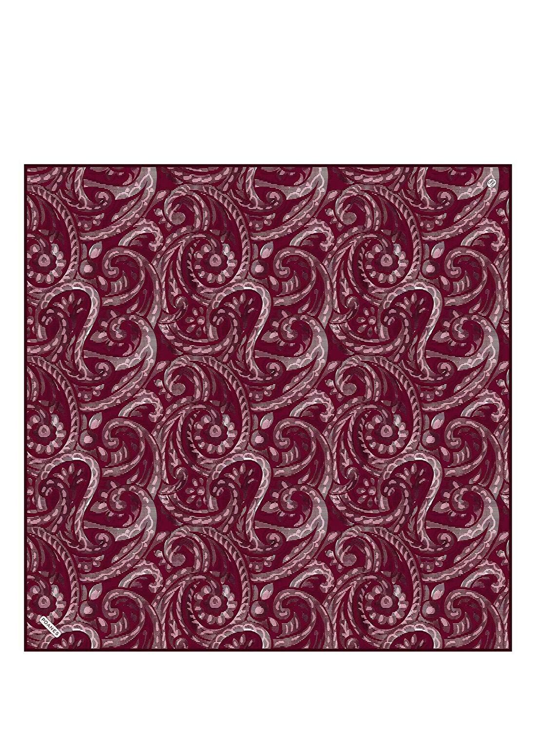 Poanes Paisley Dalgası Desenli Twill İpek Kadın Eşarp 90 x 90 cm