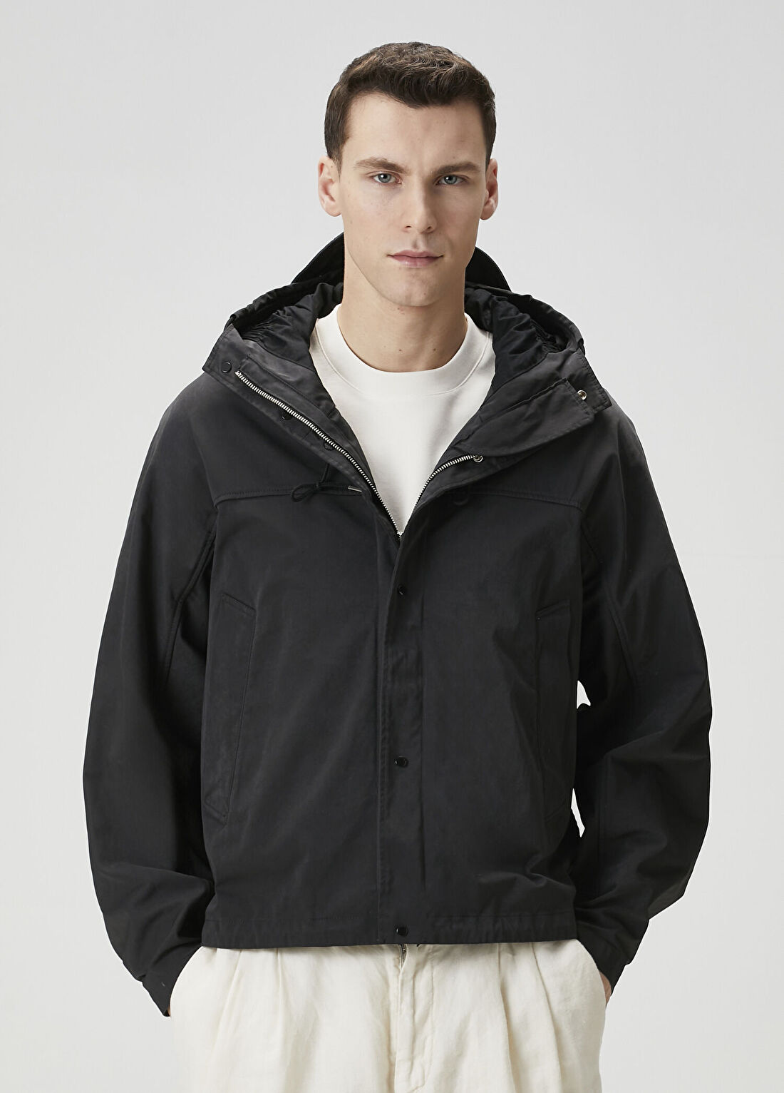 Ten-C Shannon Siyah Kapüşonlu Anorak Mont