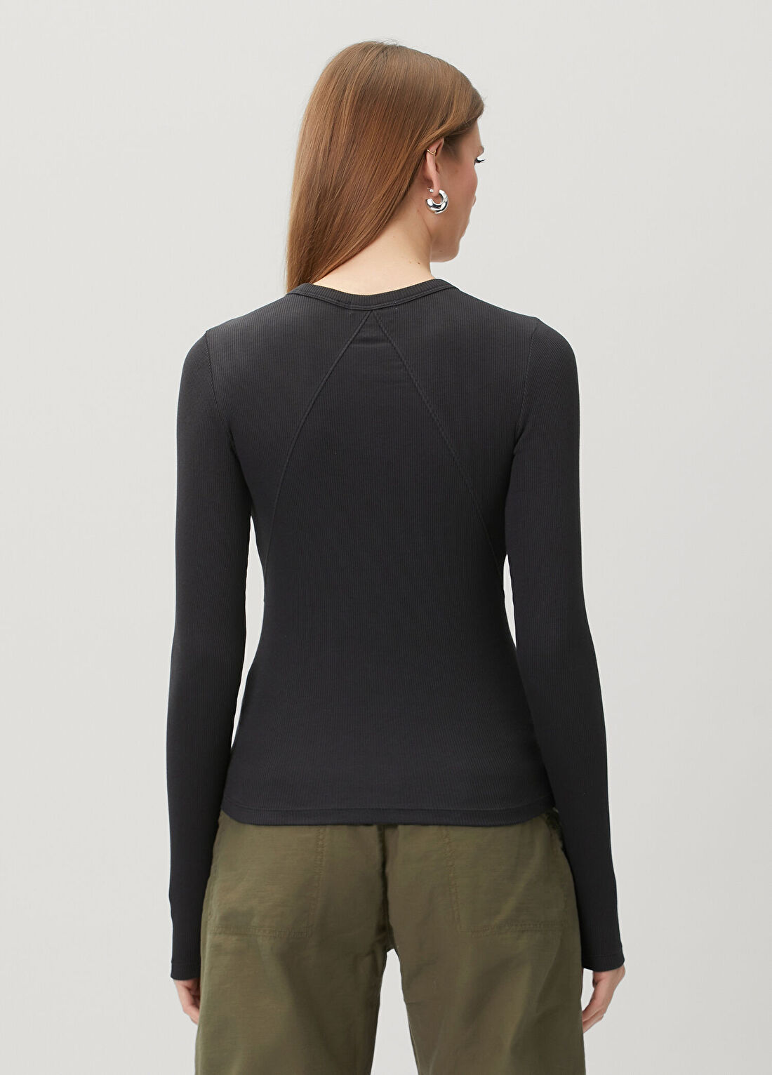 Rag&Bone Essential Siyah Uzun Kol T-shirt görsel 4