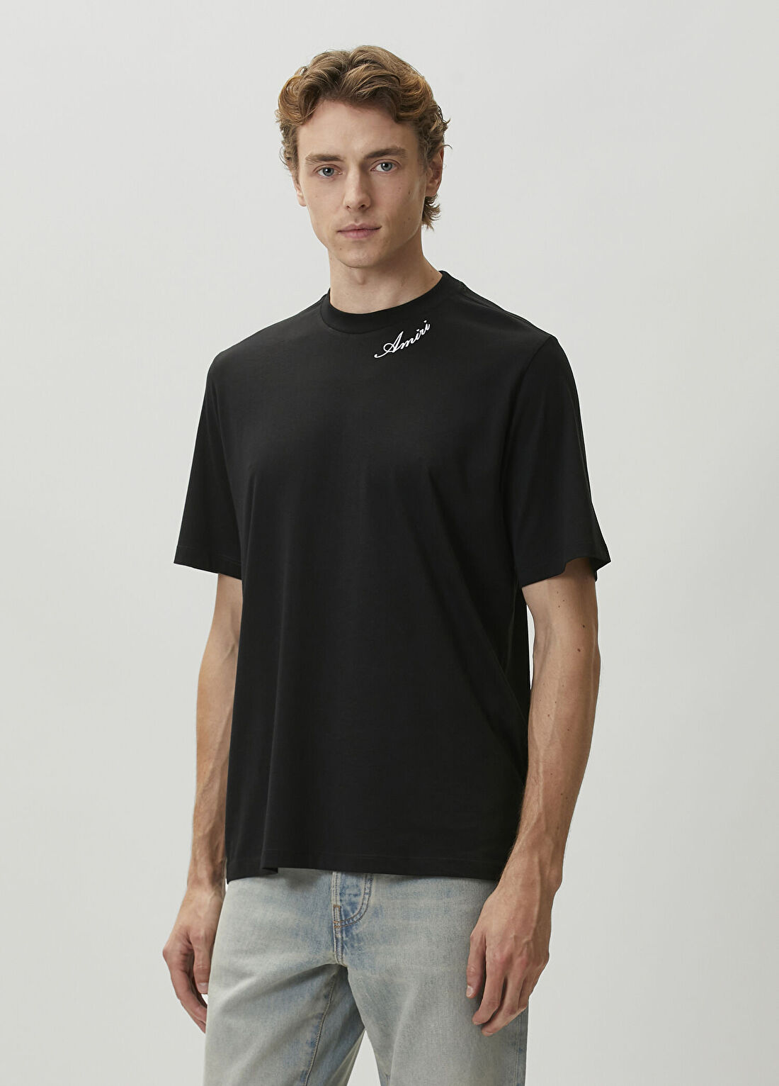 Amiri Siyah Logo Nakışlı T-shirt görsel 3