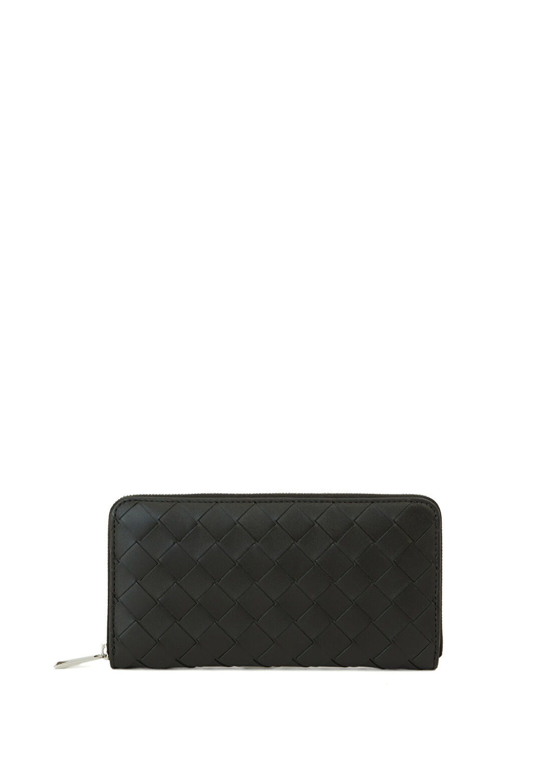 Bottega Veneta Siyah Örgü Dokulu Erkek Deri Cüzdan
