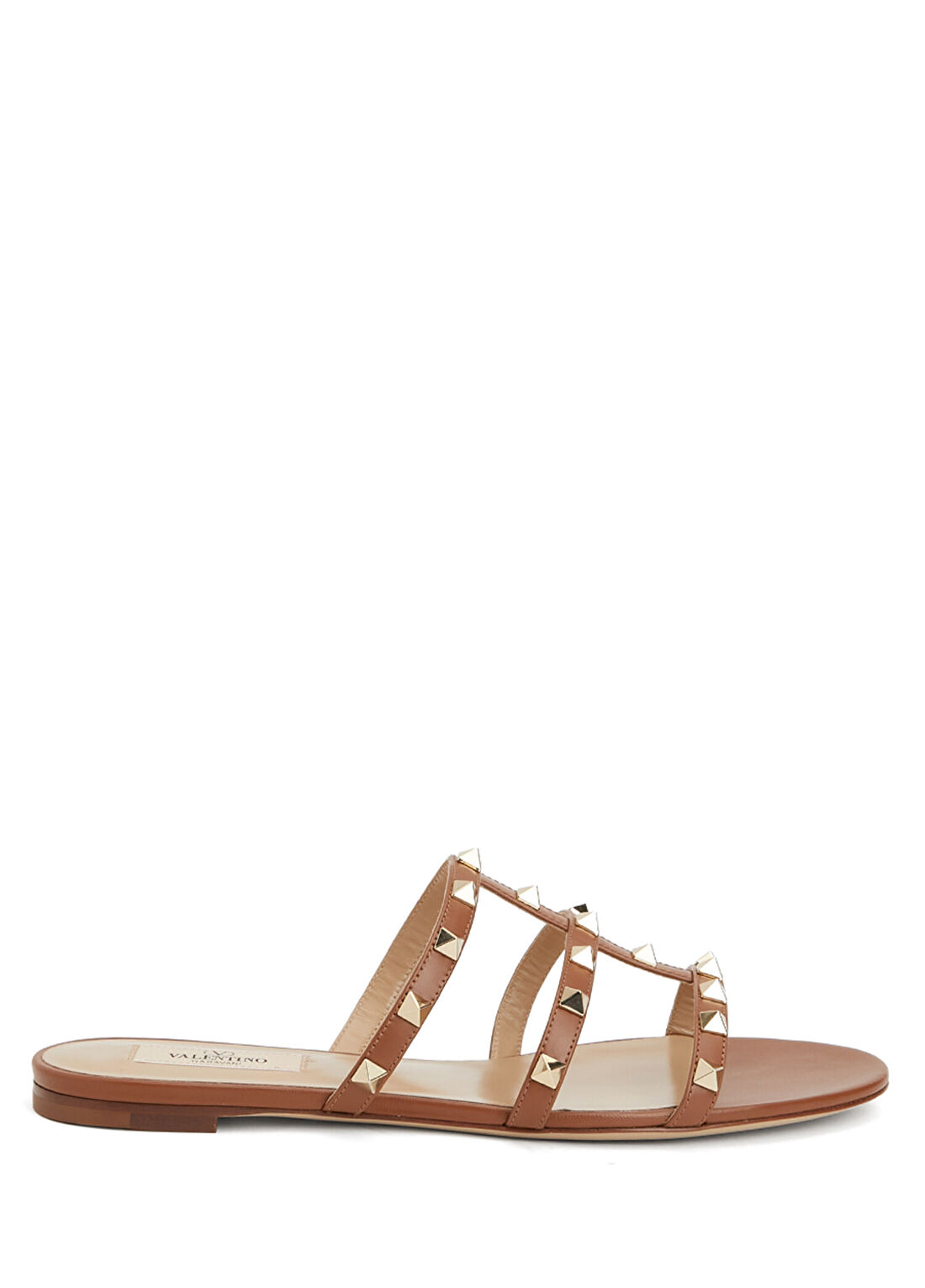 Valentino Garavani Rockstud Kahverengi Kadın Deri Terlik