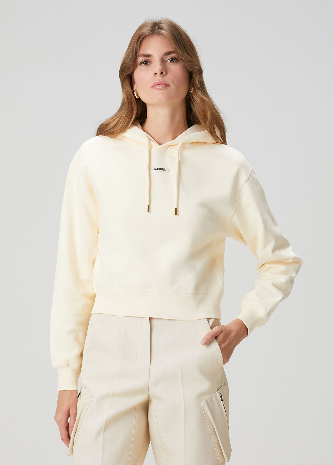 Jacquemus Ekru Kapüşonlu Sweatshirt
