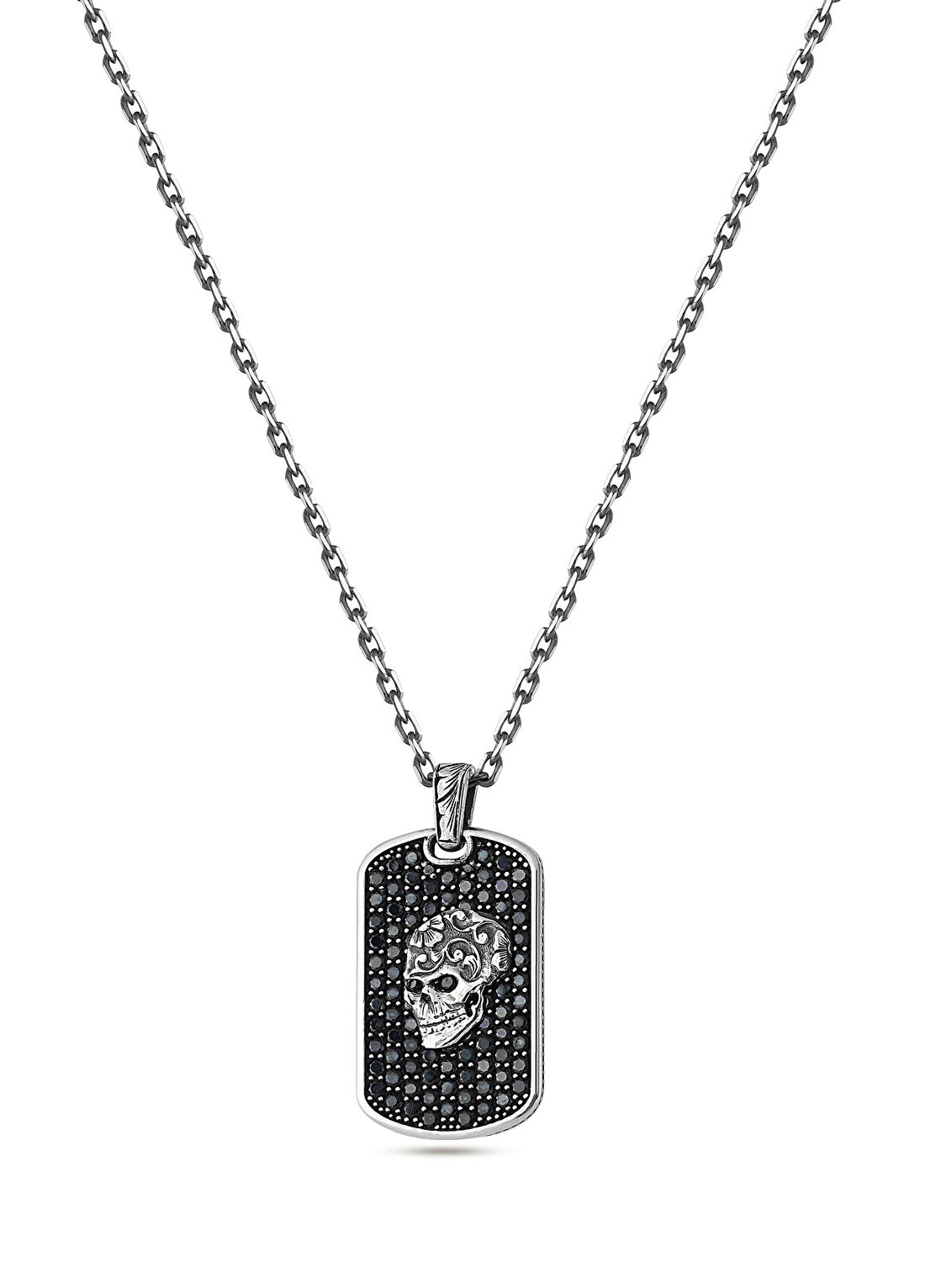 Boga Skull ZC Bubble Back Erkek Gümüş Kolye görsel 2