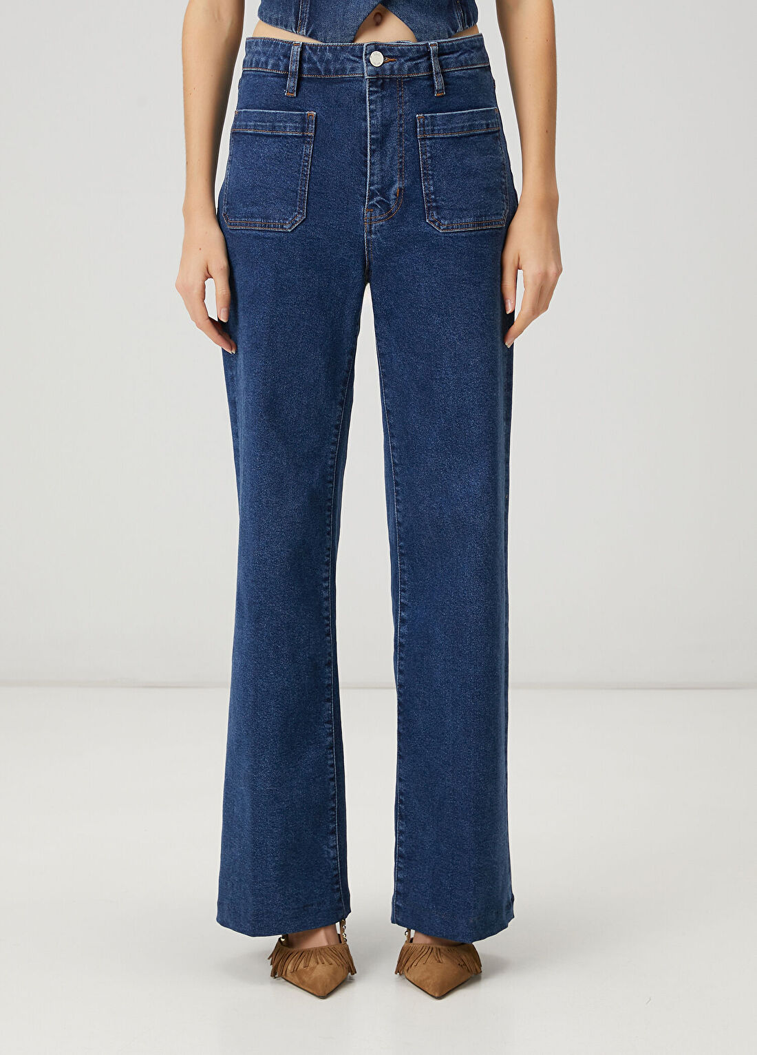 Beymen Club Indigo Flared Jean Pantolon görsel 3