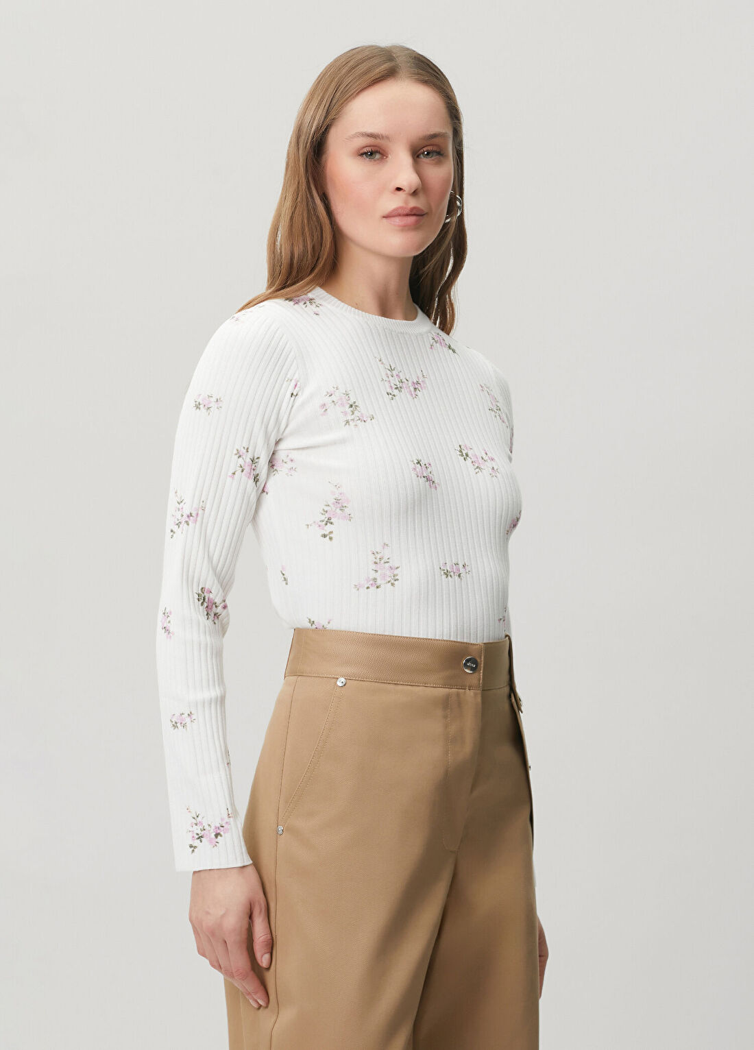 Msgm Beyaz Çiçekli Triko görsel 3