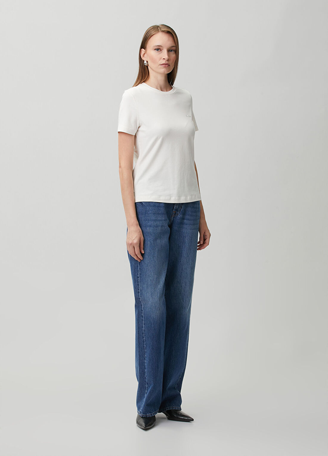 Guess Tracey Slim Fit Ekru T-shirt görsel 2