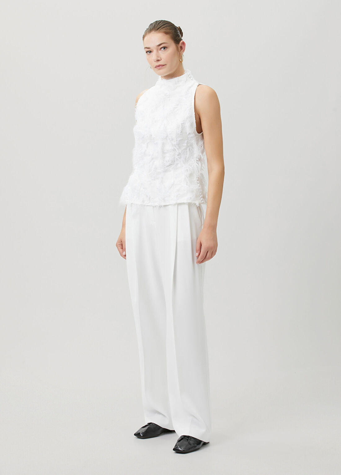 La Collection Morgane Beyaz Püsküllü Bluz görsel 2