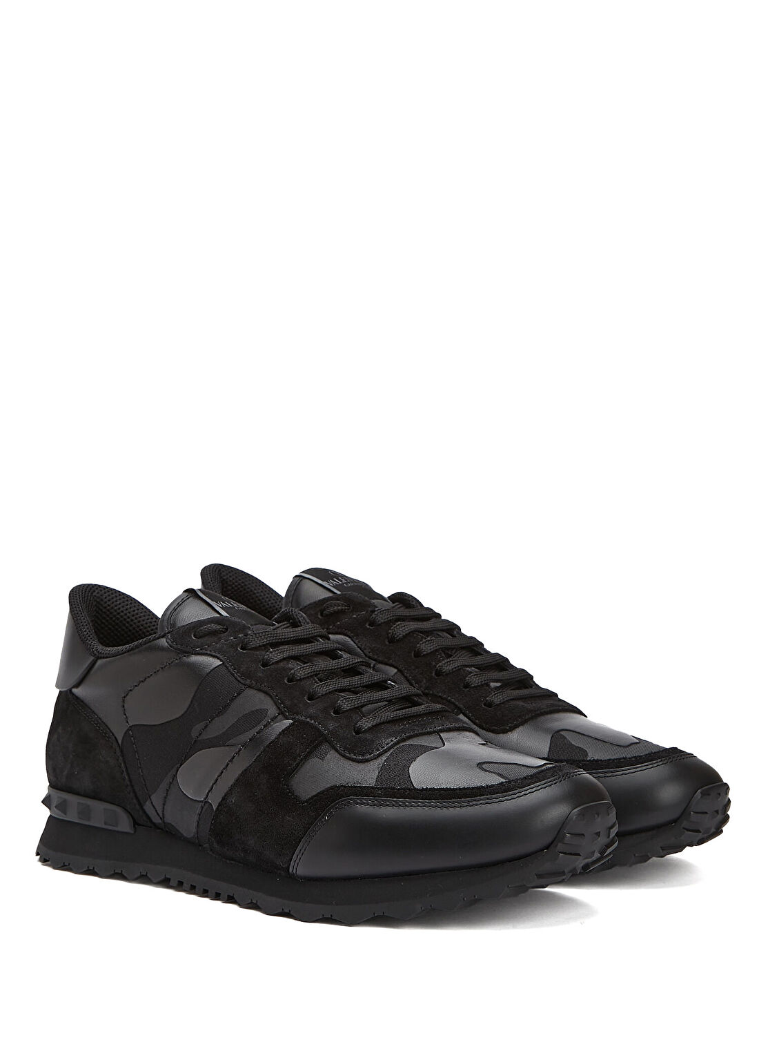 Valentino Garavani Rockrunner Siyah Erkek Deri Sneaker görsel 2