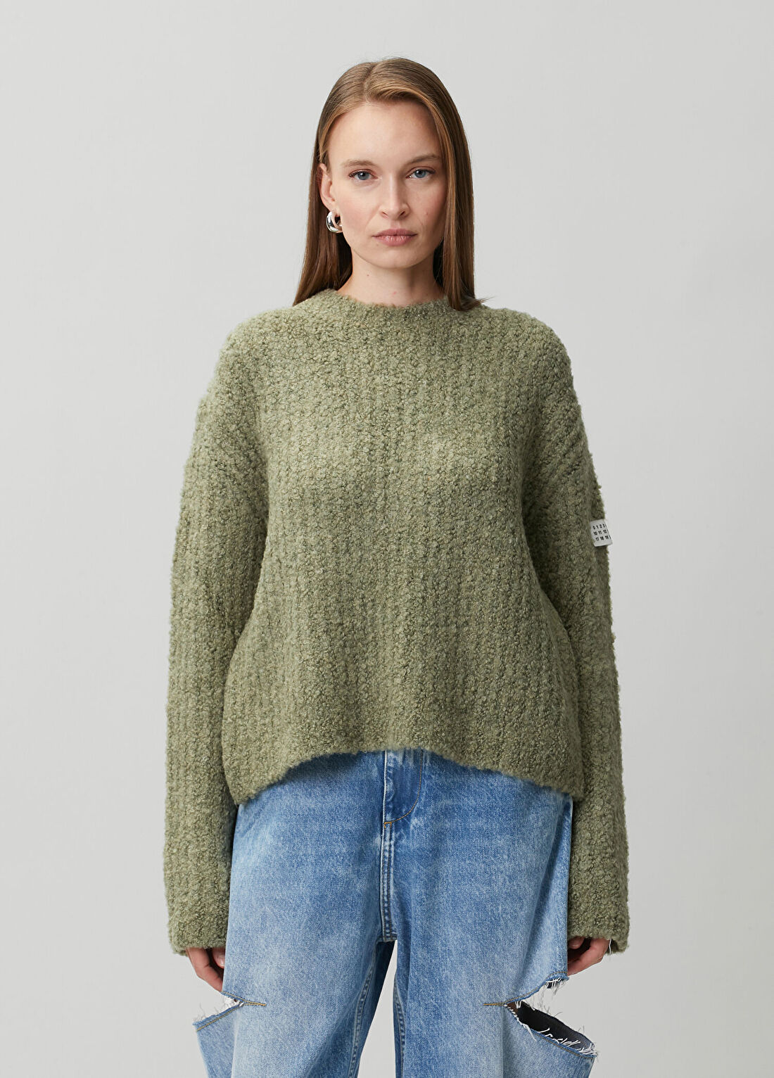 MM6 Maison Margiela Açık Haki Kazak görsel 3