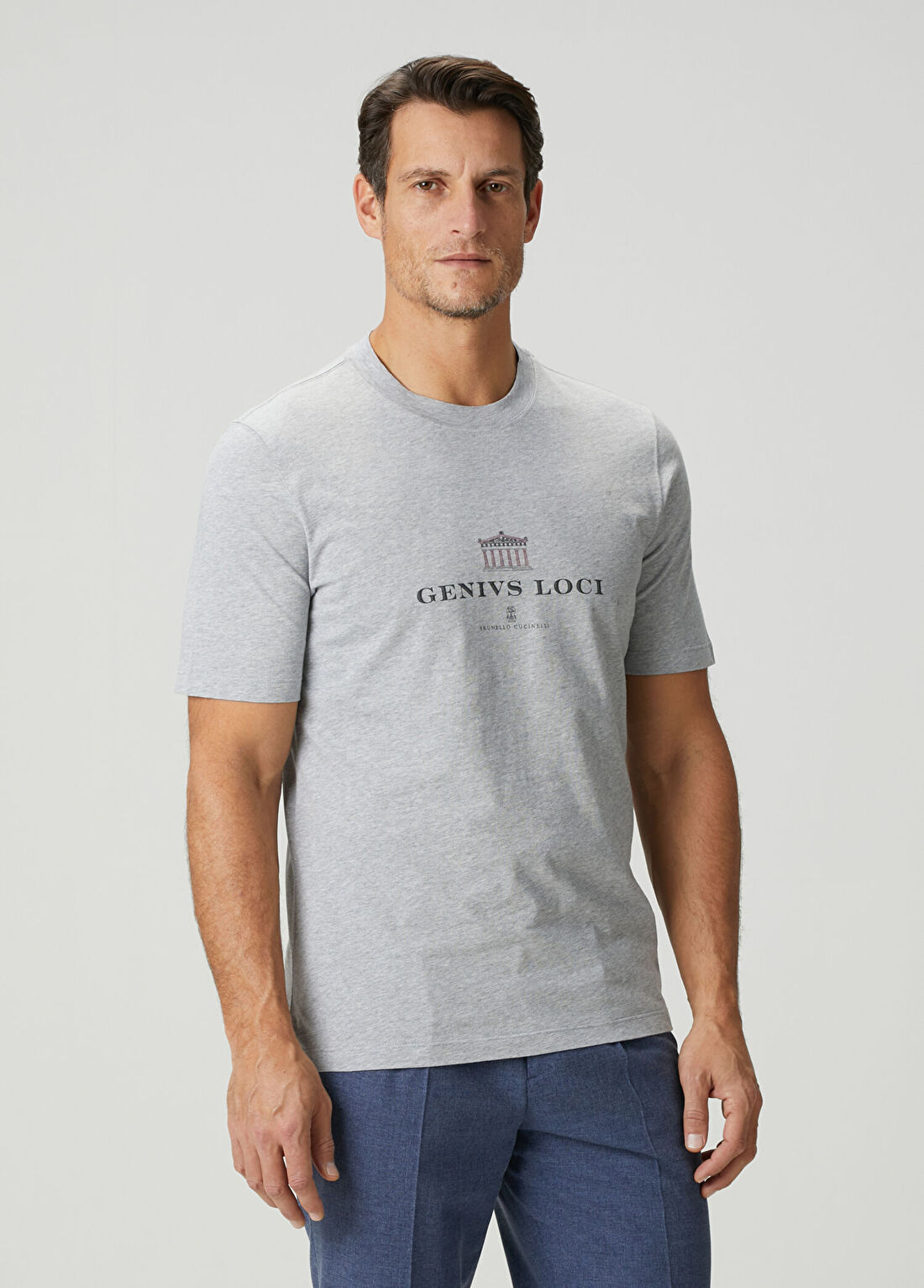 Brunello Cucinelli Gri Baskılı T-shirt