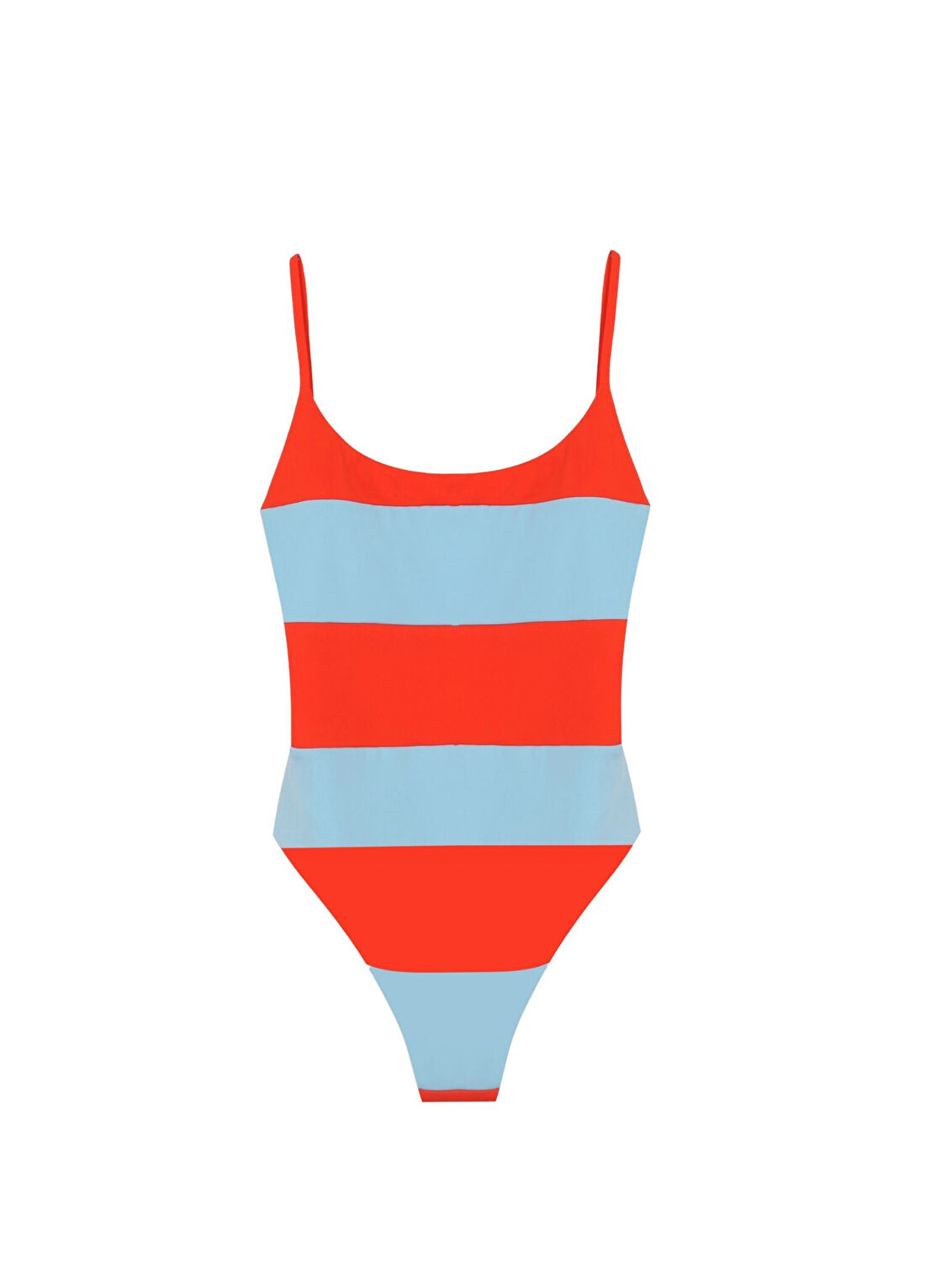 Yorstruly Arancha Tangerine & Sky Blue Renk Bloklu Kadın Mayo