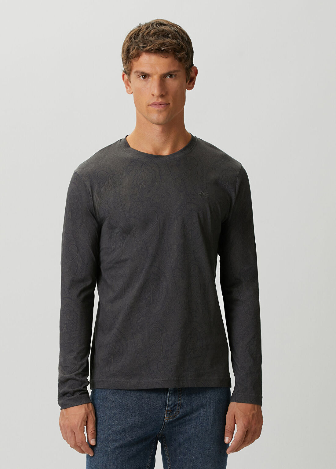 Etro Siyah Etnik Desenli Uzun Kollu T-shirt