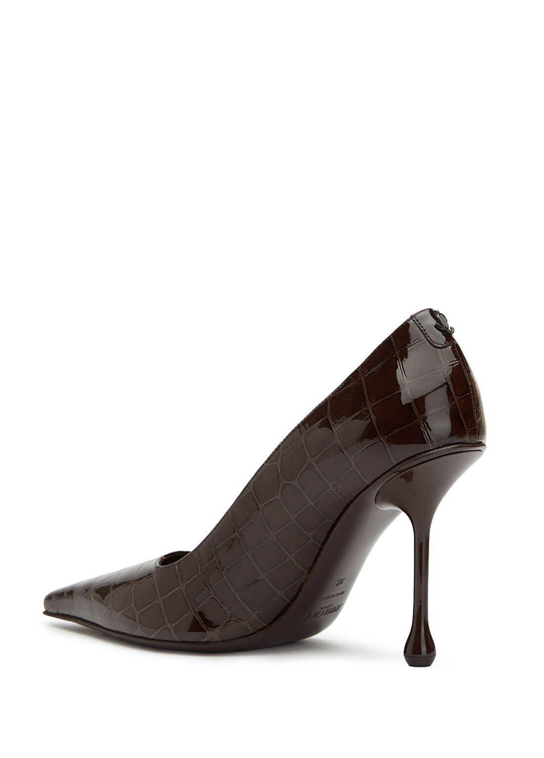 Jimmy Choo Ixia Kahverengi Rugan Deri Stiletto görsel 3
