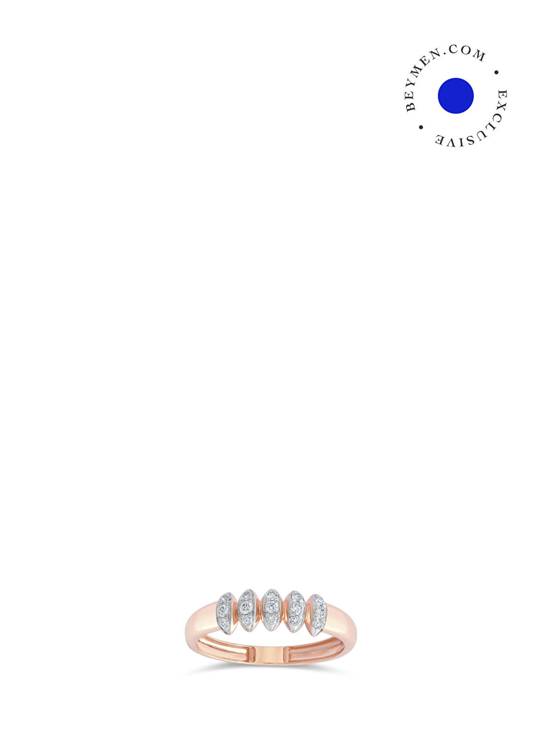 Safir Mücevher Luna Aura Pırlanta Taşlı 14 Ayar Rose Gold Kadın Yüzük