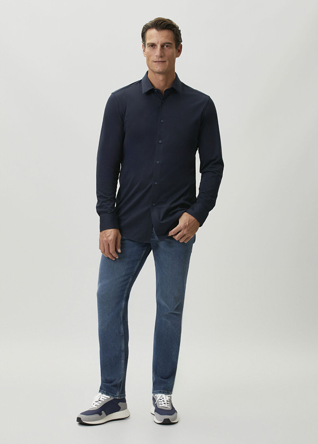 Boss Slim Fit Koyu Lacivert Gömlek görsel 2