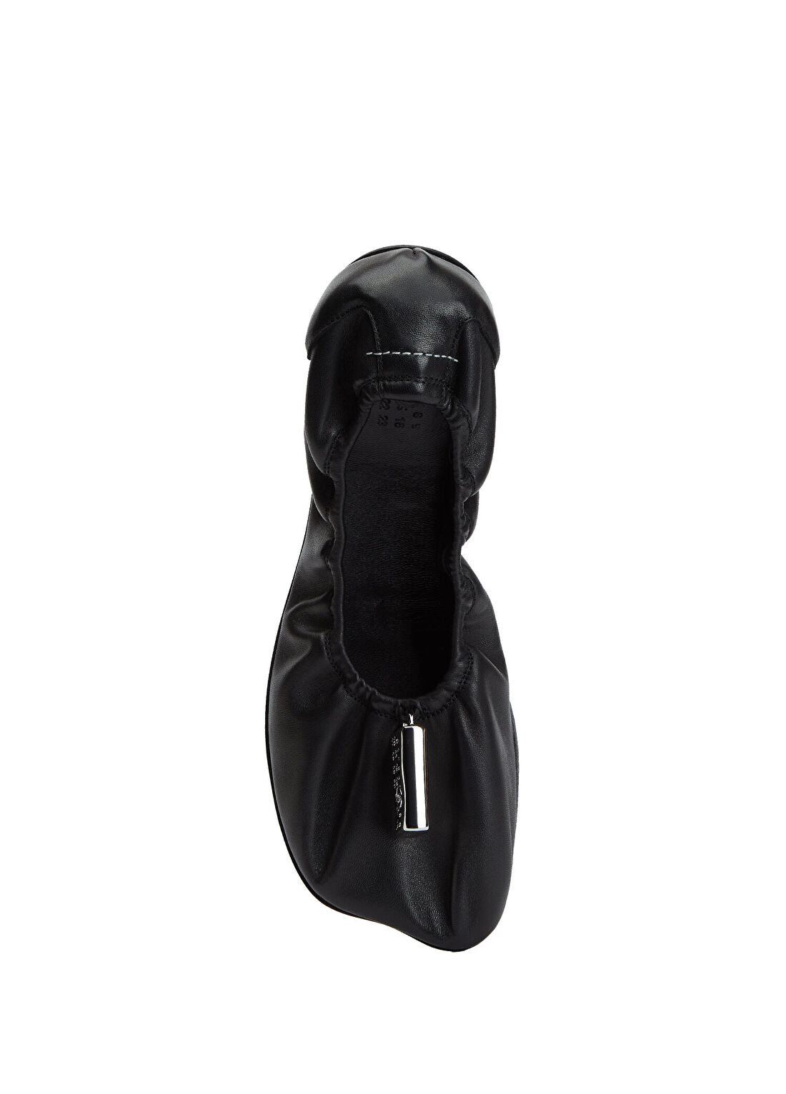 MM6 Maison Margiela Siyah Logolu Deri Babet görsel 4