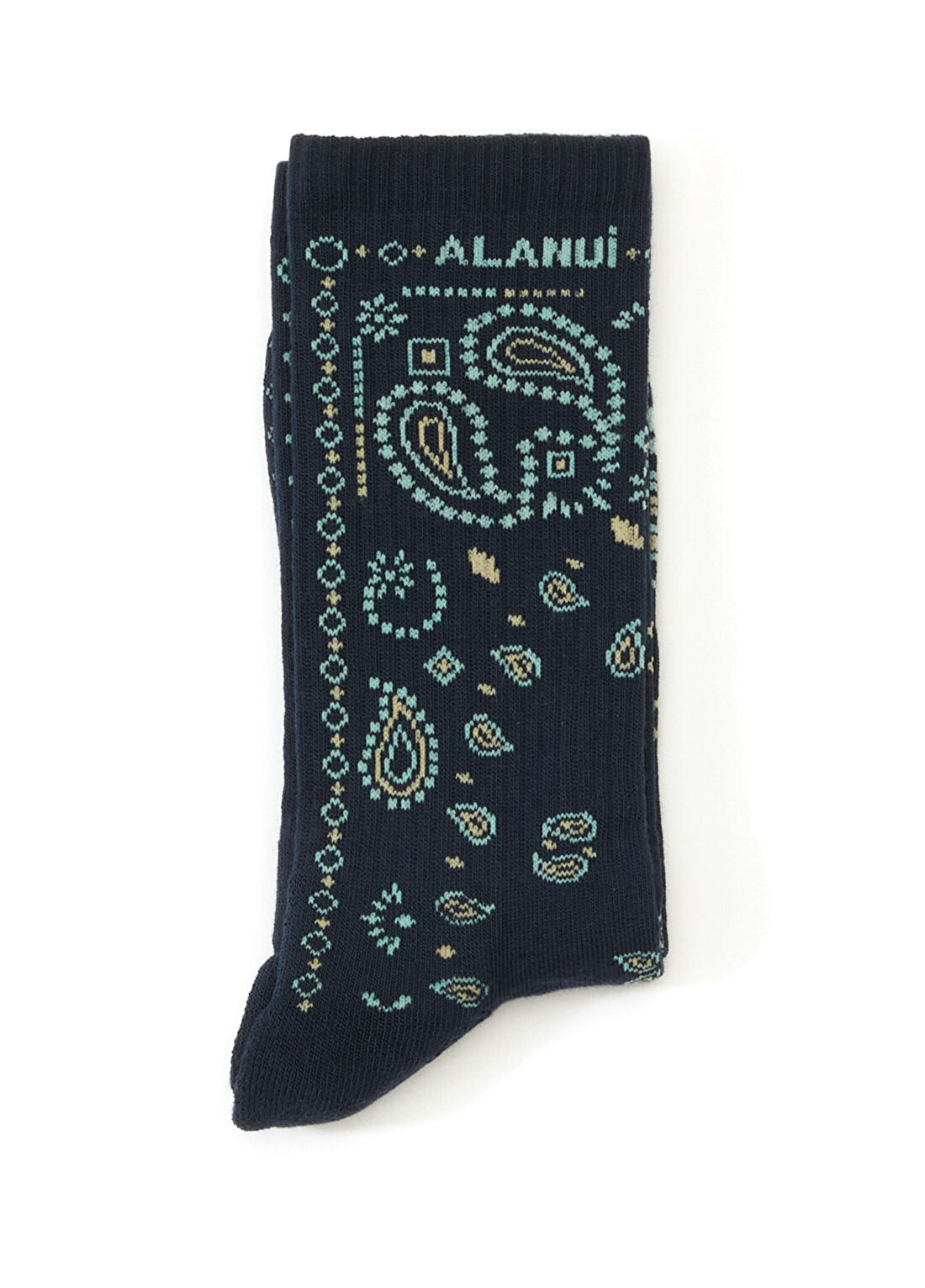 Alanui Siyah Mavi Etnik Desenli Erkek Çorap