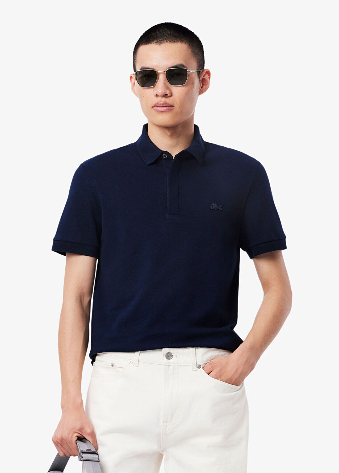 Lacoste Paris Lacivert Polo Yaka Regular Fit Kısa Kollu Erkek T-shirt