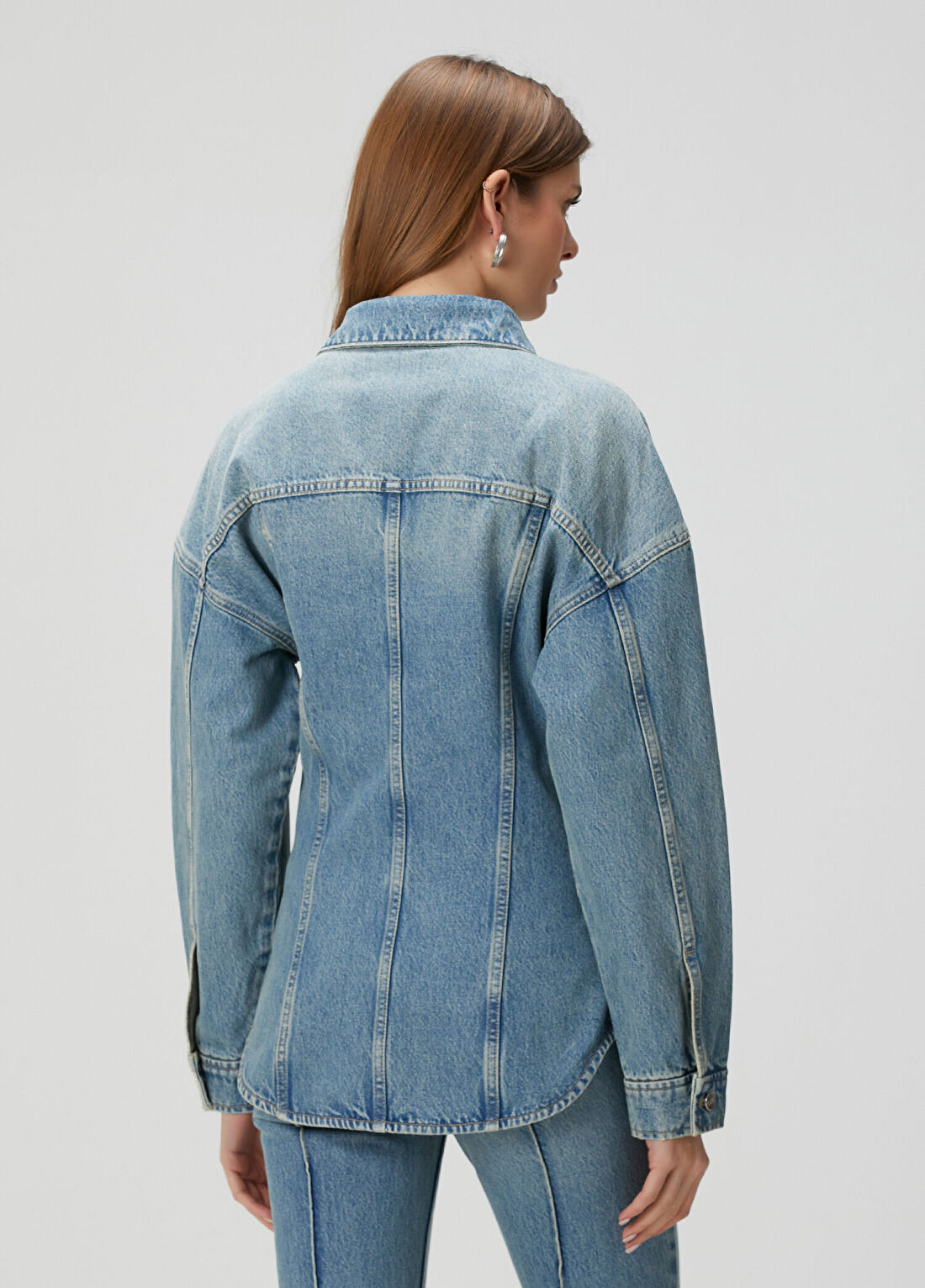 Lol Bianca Fitted Mavi Denim Ceket görsel 4