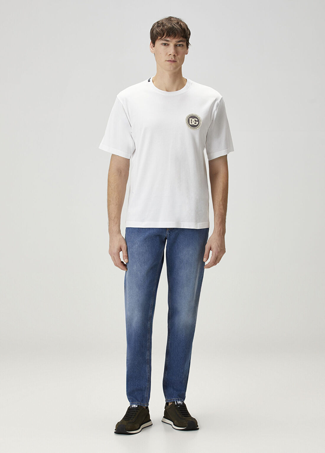 Dolce&Gabbana Beyaz Logo Patchli T-shirt görsel 2