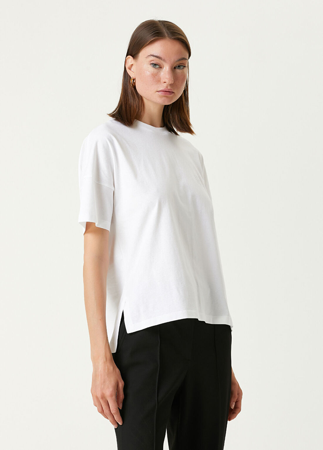 Loewe Beyaz Logo Nakışlı T-shirt görsel 3