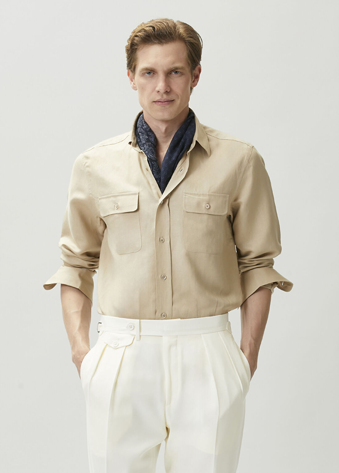 Ralph Lauren Purple Label Bej Keten Gömlek