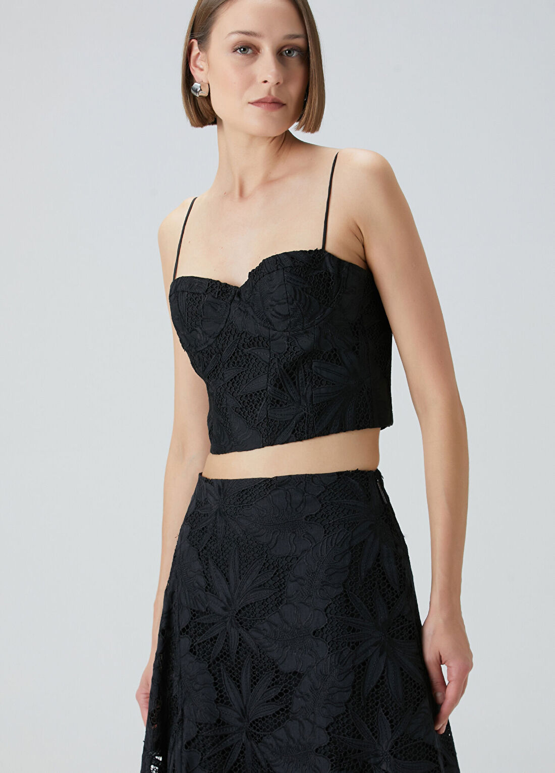 Beymen Collection Siyah Güpürlü Büstiyer görsel 4